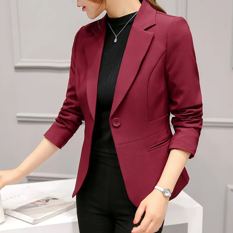 zakelijke dames blazer kantoorpak chique elegant comfortabel knopen blazerset kantoorkleding vrouwen