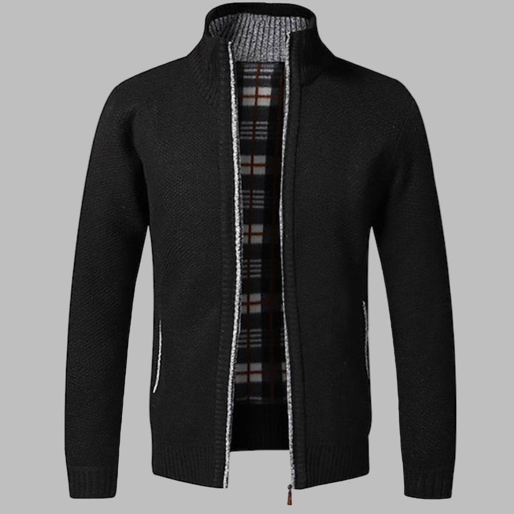 Stijlvolle gebreide trui met rits voor heren
