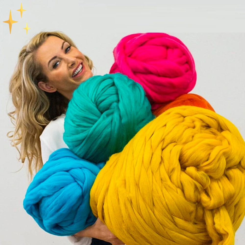 KnitLuxe Chunky Wol – 1000g XXL Garen voor Zelfgebreide Zachte Dekens