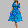 Casual V-hals midi-jurk voor dames - Zomercomfort