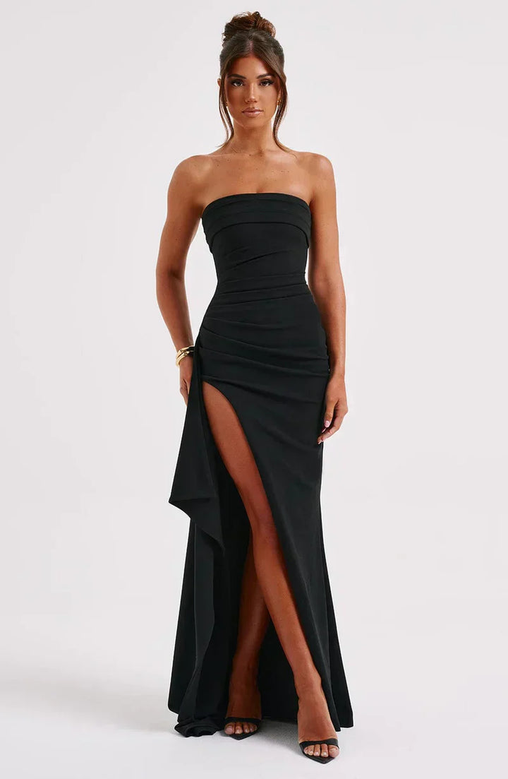 Off-Shoulder Maxi Jurk met Elegante Twist-Detail